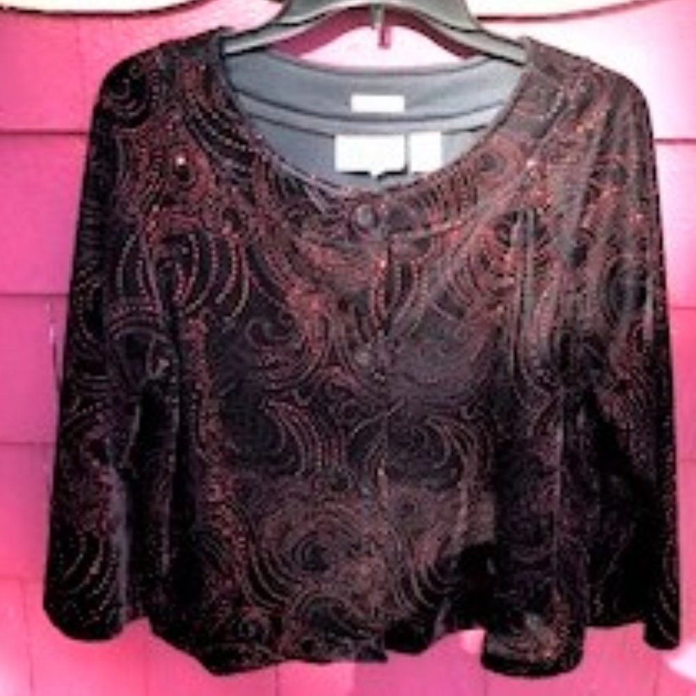JOANNA  VINTAGE CROPPED VELVET JACKET